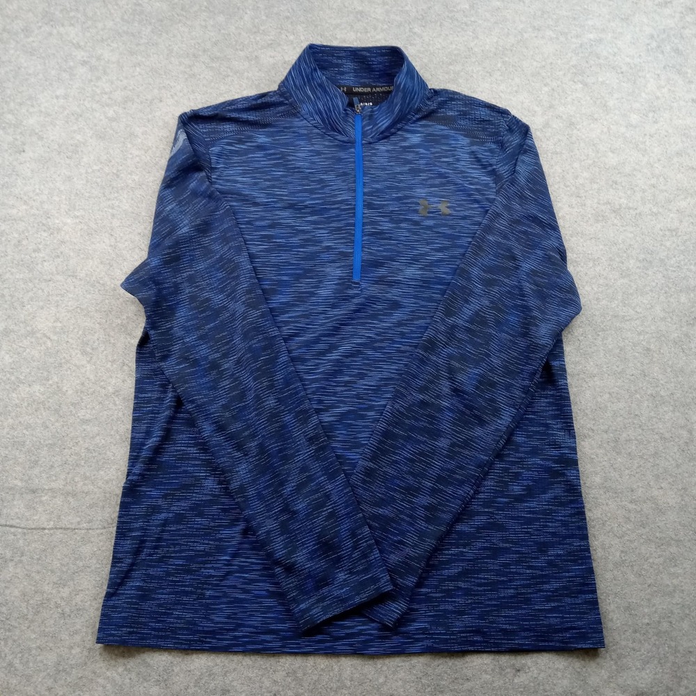 Under Armour‎ Pullover Mens Large Blue HeatGear 1/4 Zip Athletic Top